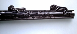 Duct Flute, Argillite, bone, Native American (Haida or Skidegate)